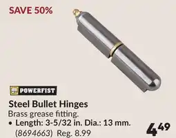 Princess Auto Steel Bullet Hinges offer