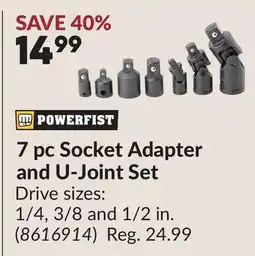 Princess Auto 7 pc Socket Adapter and U-Joint Set offer