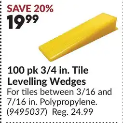 Princess Auto 100 pk 3/4 in. Tile Levelling Wedges offer