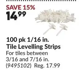 Princess Auto 100 pk 1/16 in. Tile Levelling Strips offer