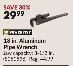 Princess Auto 18 in. Aluminum Pipe Wrench offer