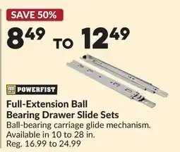 Princess Auto Full-Extension Ball Bearing Drawer Slide Sets offer