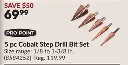 Princess Auto 5 pc Cobalt Step Drill Bit Set offer