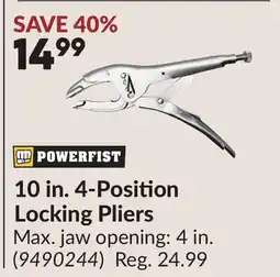 Princess Auto 10 in. 4-Position Locking Pliers offer