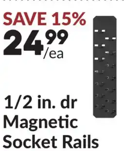 Princess Auto Black 1/2 in. dr Magnetic Socket Rails offer
