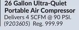 Princess Auto 26 Gallon Ultra-Quiet Portable Air Compressor offer