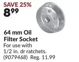 Princess Auto 64 mm Oil Filter Socket offer