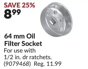 Princess Auto 64 mm Oil Filter Socket offer