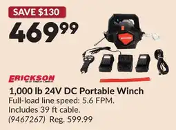 Princess Auto 1,000 lb 24V DC Portable Winch offer