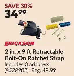 Princess Auto 2 in. x 9 ftRetractable Bolt-On Ratchet Strap offer