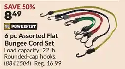 Princess Auto 6 pc Assorted Flat Bungee Cord Set offer