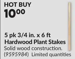 Princess Auto 5 pk 3/4 in. x 6 Hardwood Plant Stakes offer