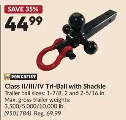 Princess Auto Class II/III/IV Tri-Ball with Shackle offer