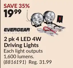 Princess Auto 2 pk 4 LED 4W Driving Lights offer