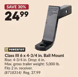 Princess Auto Class III 6 x 4-3/4 in. Ball Mount offer