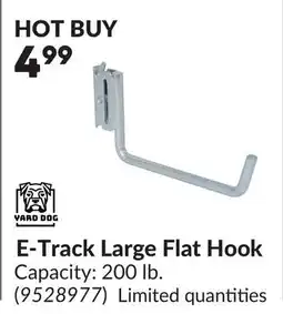 Princess Auto E-Track Large Flat Hook offer