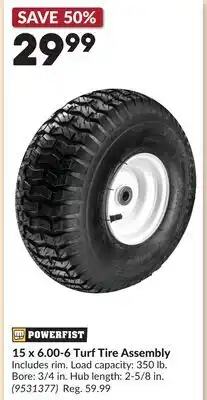Princess Auto 15 x 6.00-6 Turf Tire Assembly offer