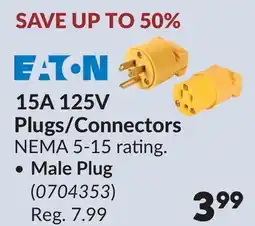 Princess Auto 15A 125V Plugs/Connectors, Male Plug offer