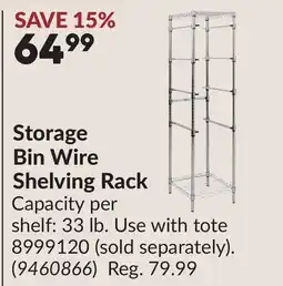 Princess Auto Storage Bin Wire Shelving Rack offer