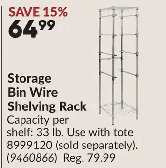 Princess Auto Storage Bin Wire Shelving Rack offer