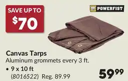 Princess Auto Canvas Tarps offer