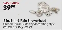 Princess Auto 9 in. 3-in-1 Rain Showerhead offer