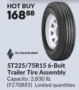 Princess Auto ST225/75R15 6-Bolt Trailer Tire Assembly offer