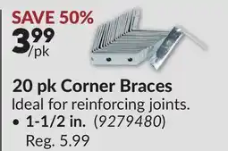Princess Auto 1-1/2 in. 20 pk Corner Braces offer