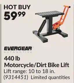 Princess Auto 440 lb Motorcycle/Dirt Bike Lift offer
