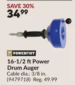 Princess Auto 16-1/2 ft Power Drum Auger offer