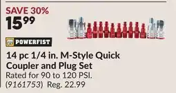 Princess Auto 14 pc 1/4 in. M-Style Quick Coupler and Plug Set offer