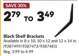 Princess Auto Black Shelf Brackets offer