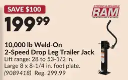 Princess Auto 10,000 lb Weld-On 2-Speed Drop Leg Trailer Jack offer