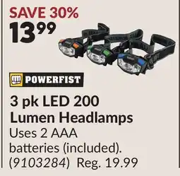 Princess Auto 3 pk LED 200 Lumen Headlamps offer