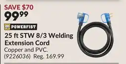 Princess Auto 25 ft STW 8/3 Welding Extension Cord offer