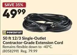 Princess Auto 50 ft 12/3 Single-Outlet Contractor-Grade Extension Cord offer