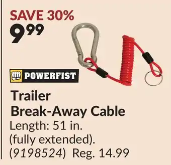 Princess Auto Trailer Break-Away Cable offer