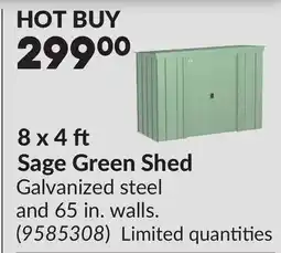 Princess Auto 8 x 4 ft Sage Green Shed offer