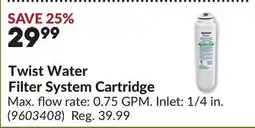 Princess Auto Twist Water Filter System Cartridge offer