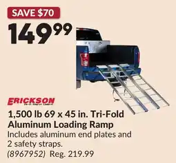 Princess Auto 1,500 lb 69 x 45 in. Tri-Fold Aluminum Loading Ramp offer