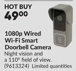Princess Auto 1080p Wired Wi-Fi Smart Doorbell Camera offer