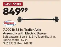 Princess Auto 7,000 lb 85 in. Trailer Axle Assembly with Electric Brakes offer