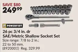 Princess Auto 26 pc 3/4 in. dr SAE/Metric Shallow Socket Set offer