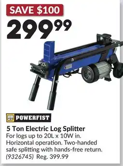 Princess Auto 5 Ton Electric Log Splitter offer
