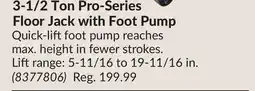 Princess Auto 3-1/2 Ton Pro-Series Floor Jack with Foot Pump offer