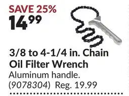 Princess Auto 3/8 to 4-1/4 in. Chain Oil Filter Wrench offer