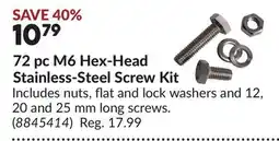 Princess Auto 72 pc M6 Hex-Head Stainless-Steel Screw Kit offer