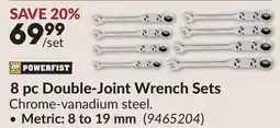 Princess Auto 8 pc Double-Joint Wrench Sets offer