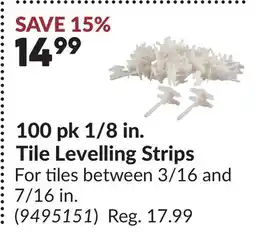Princess Auto 100 pk 1/8 in. Tile Levelling Strips offer