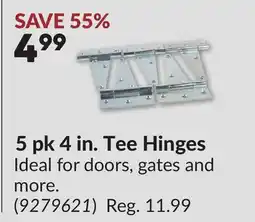 Princess Auto 5 pk 4 in. Tee Hinges offer